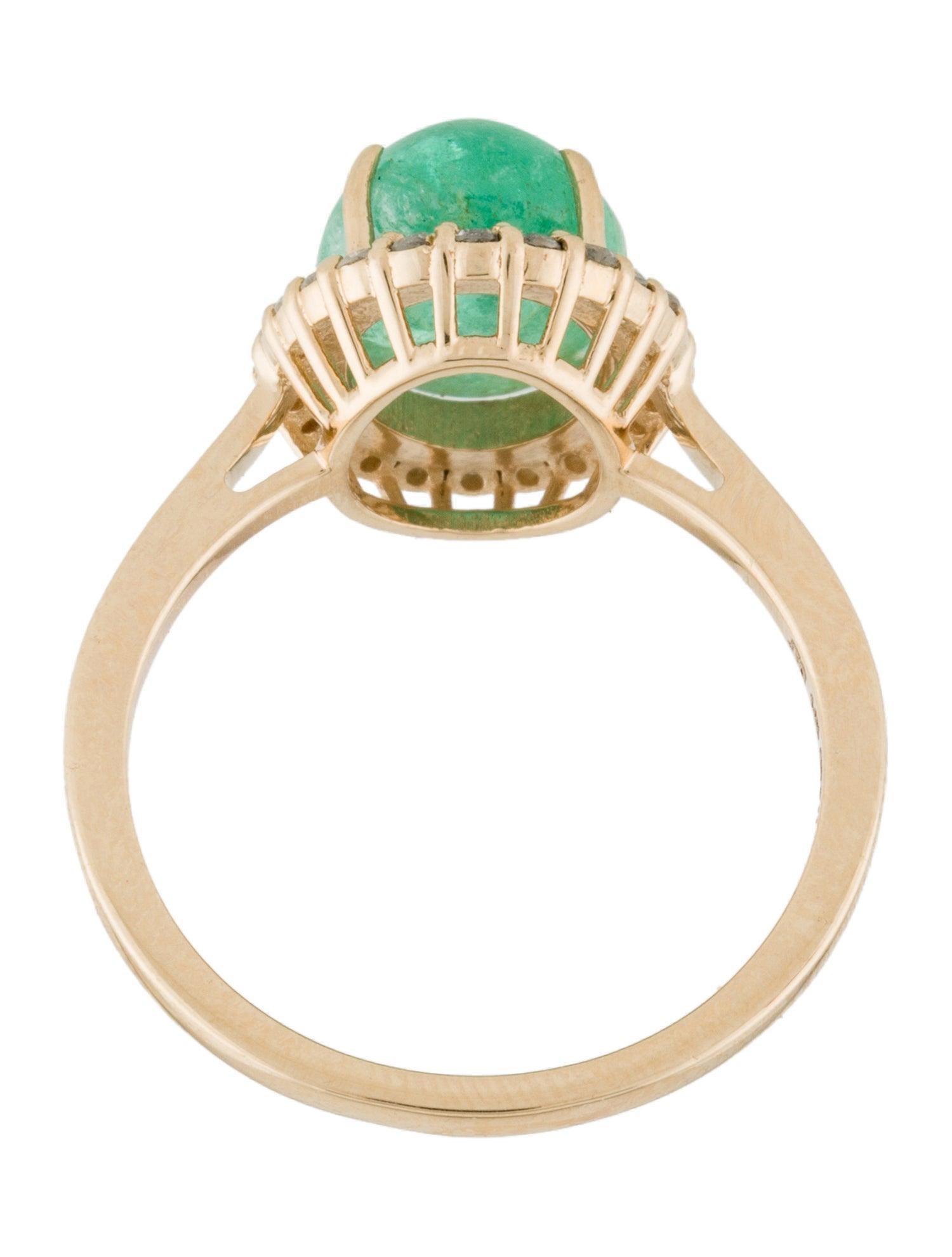 Luxurious 14K Emerald & Diamond Cocktail Ring - 3.59ct Gemstone - Size 6.75 In New Condition For Sale In Holtsville, NY