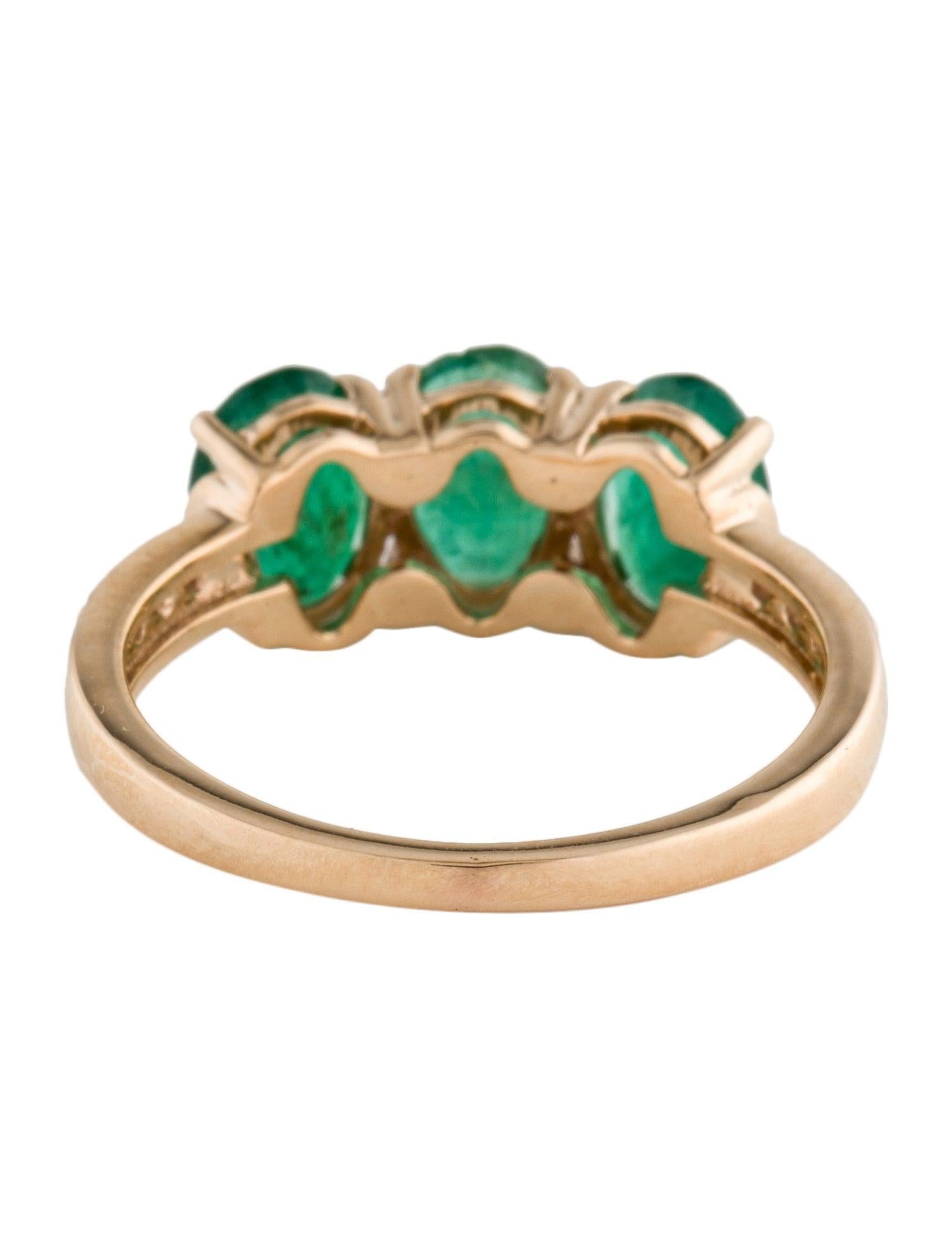 Brilliant Cut Stunning 14K Emerald & Diamond Band Ring 2.10ctw - Size 6.75 - Timeless Luxury For Sale