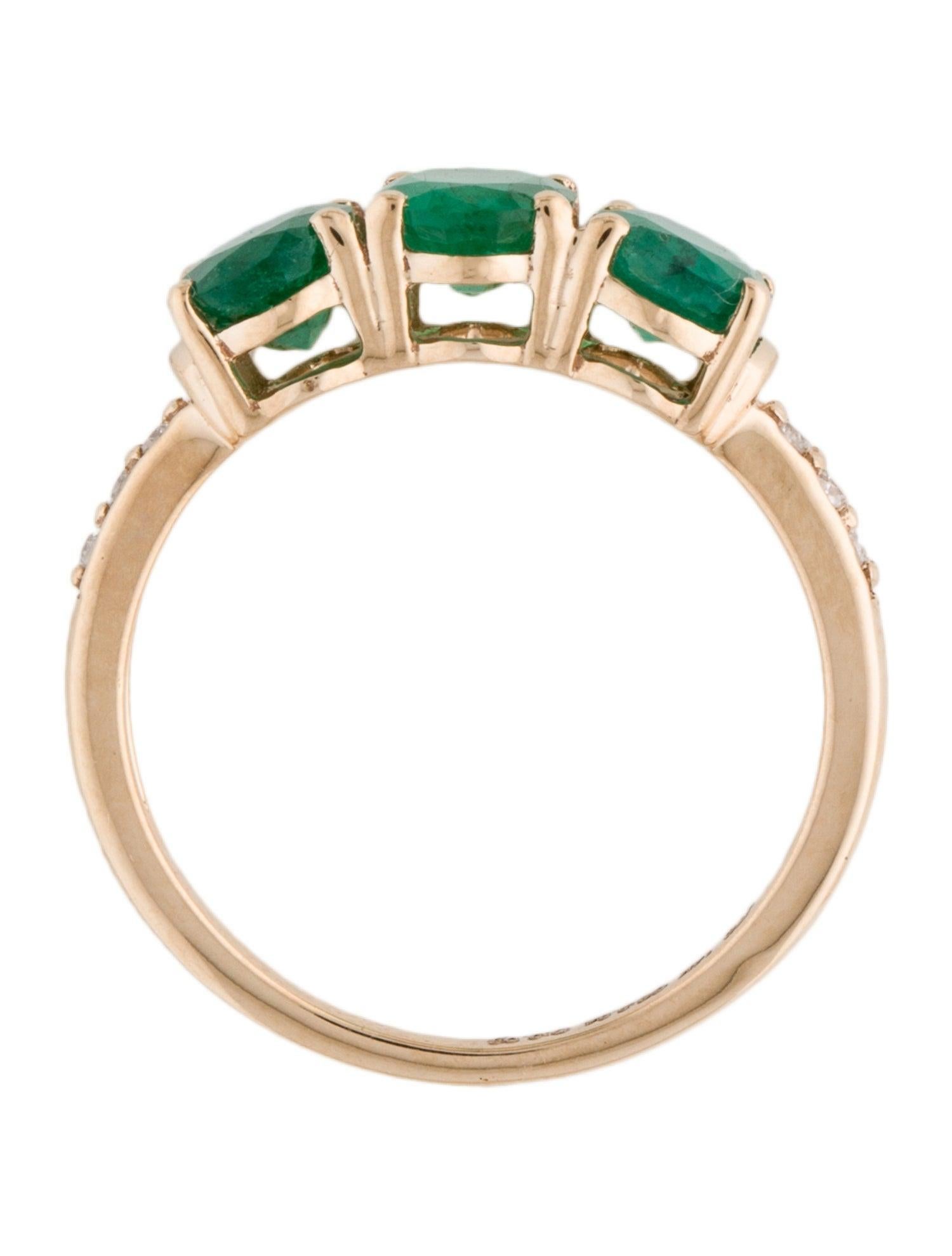 Stunning 14K Emerald & Diamond Band Ring 2.10ctw - Size 6.75 - Timeless Luxury In New Condition For Sale In Holtsville, NY