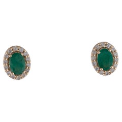 Orecchini con smeraldo e diamante 14K - Gioielli con pietre preziose e senza tempo