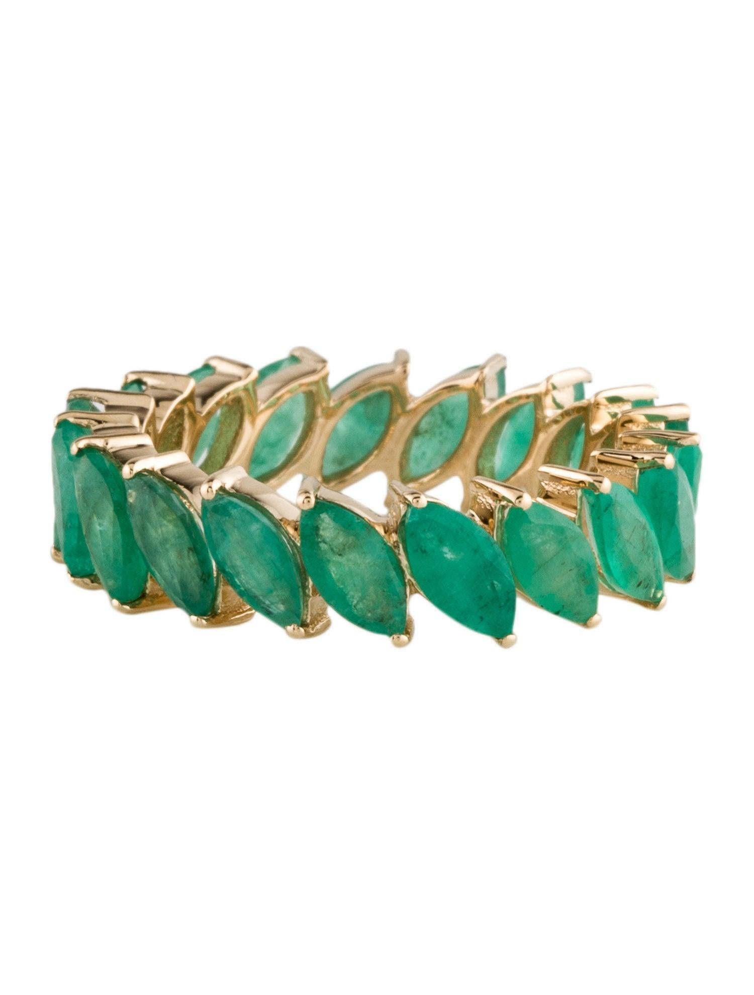 Brilliant Cut Elegant 14K Emerald Eternity Band Ring - 3.23ctw Gemstones - Size 6.75  Vintage For Sale