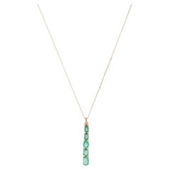 14K 1.44ctw Emerald Pendant Necklace: Elegant Luxury Statement Jewelry Piece