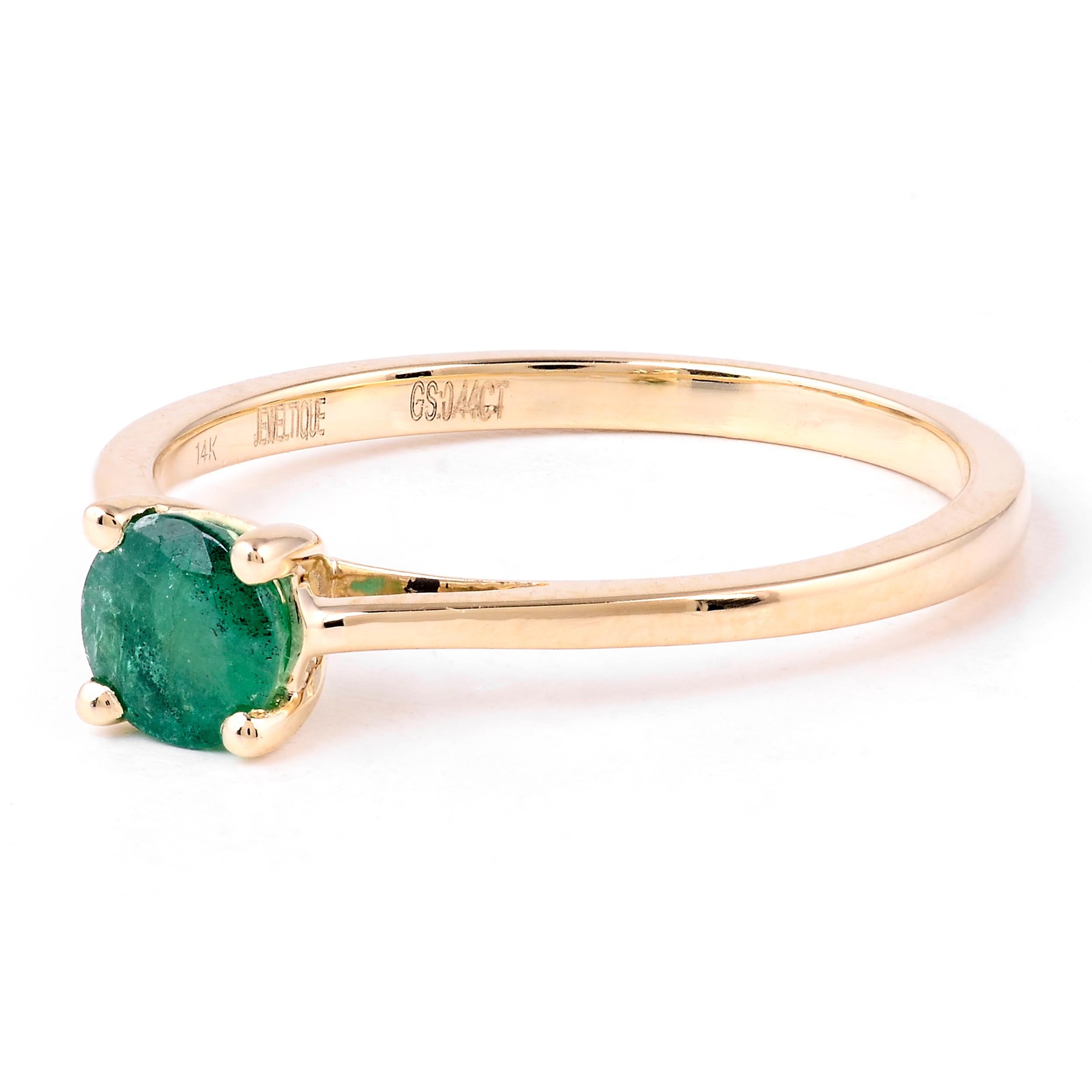 Women's Luxurious 14K Emerald Cocktail Ring, Size 7 - Elegant Statement Jewelry Piece
