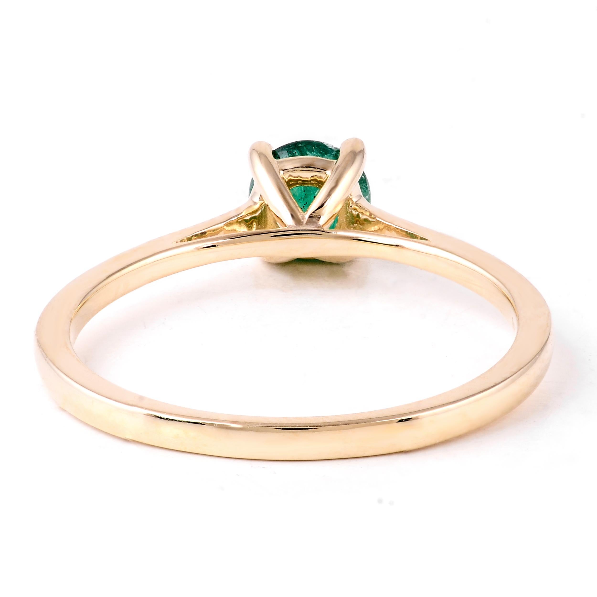 Luxurious 14K Emerald Cocktail Ring, Size 7 - Elegant Statement Jewelry Piece 2
