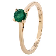 Luxurious 14K Emerald Cocktail Ring, Size 7 - Elegant Statement Jewelry Piece