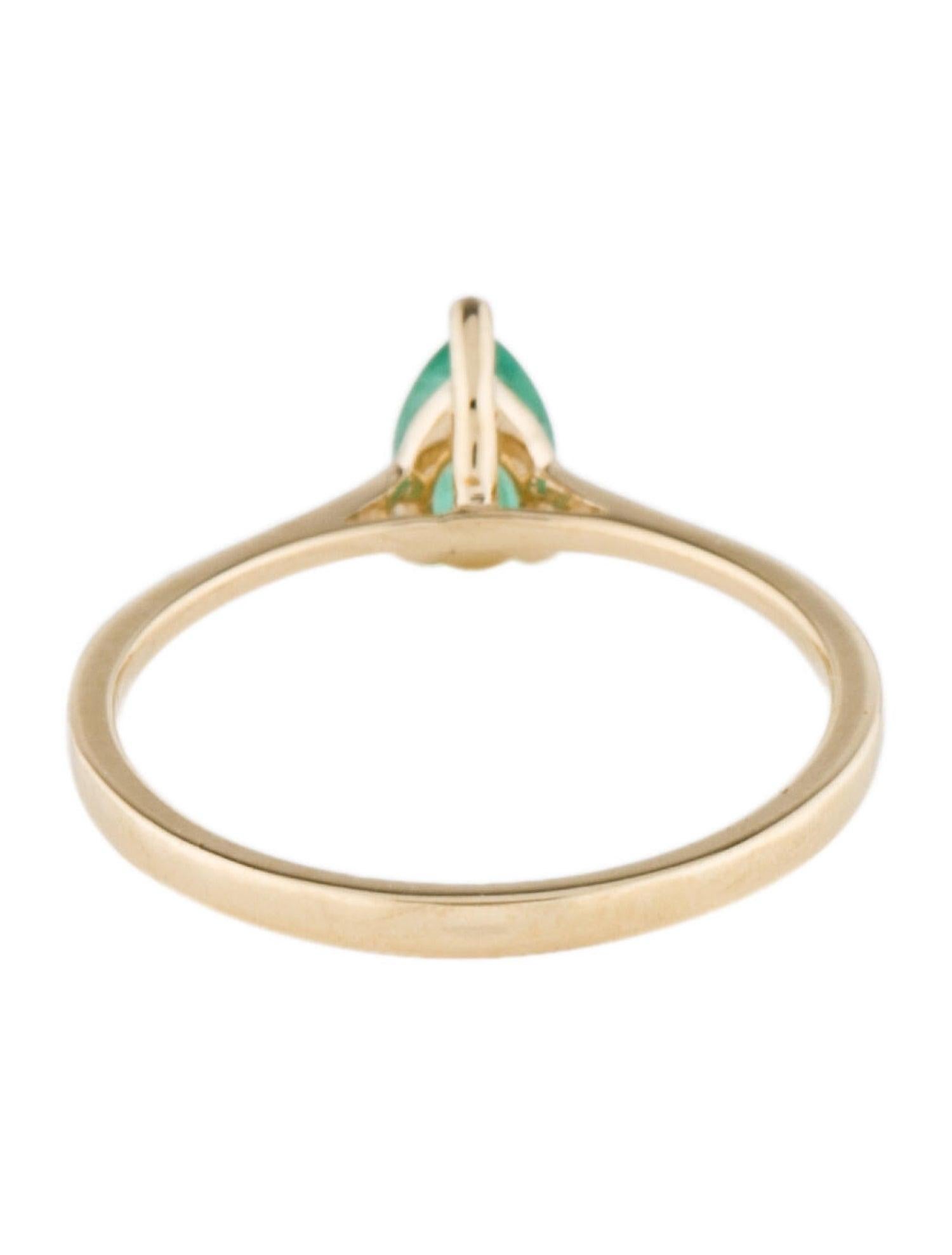 Brilliant Cut Opulent 14K Emerald Cocktail Ring, Size 7 - Elegant Statement Jewelry
