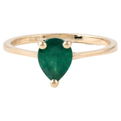 Elegant 14K Emerald Cocktail Ring, Size 6.75 - Luxurious Statement Jewelry Piece