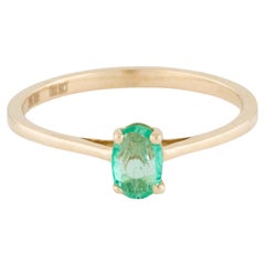 Luxurious 14K Emerald Cocktail Ring, Size 6.75 - Timeless Statement Jewelry