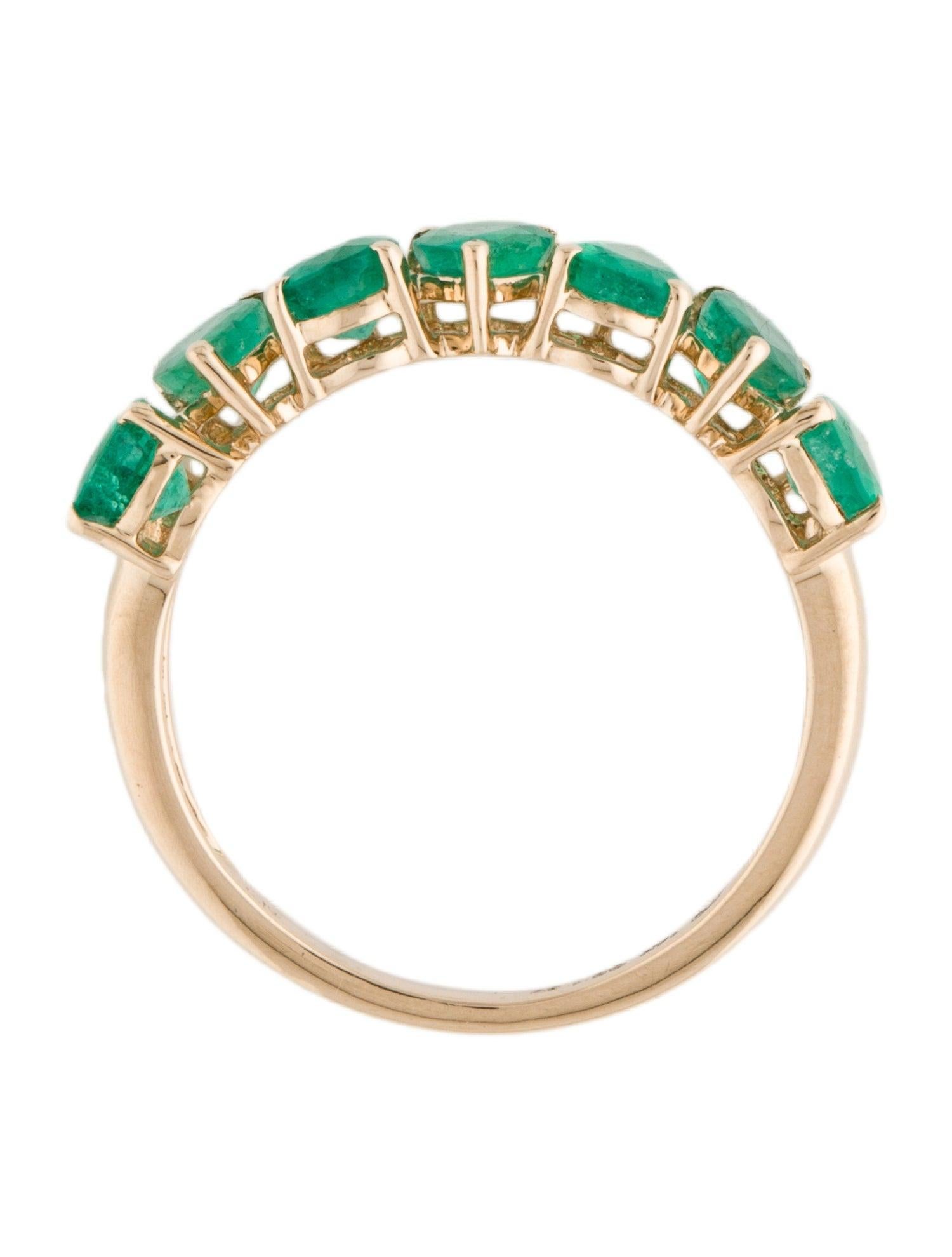 Exquisite 14K Gold 1.68ctw Emerald Band Ring - Size 7.75 - Fine Gemstone Jewelry In New Condition For Sale In Holtsville, NY