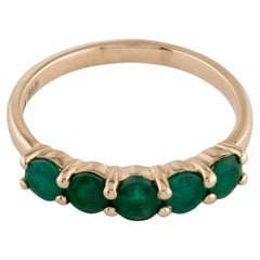 Bague luxueuse 14K avec émeraude  Taille 5.75  Superbes bijoux en pierres précieuses vertes