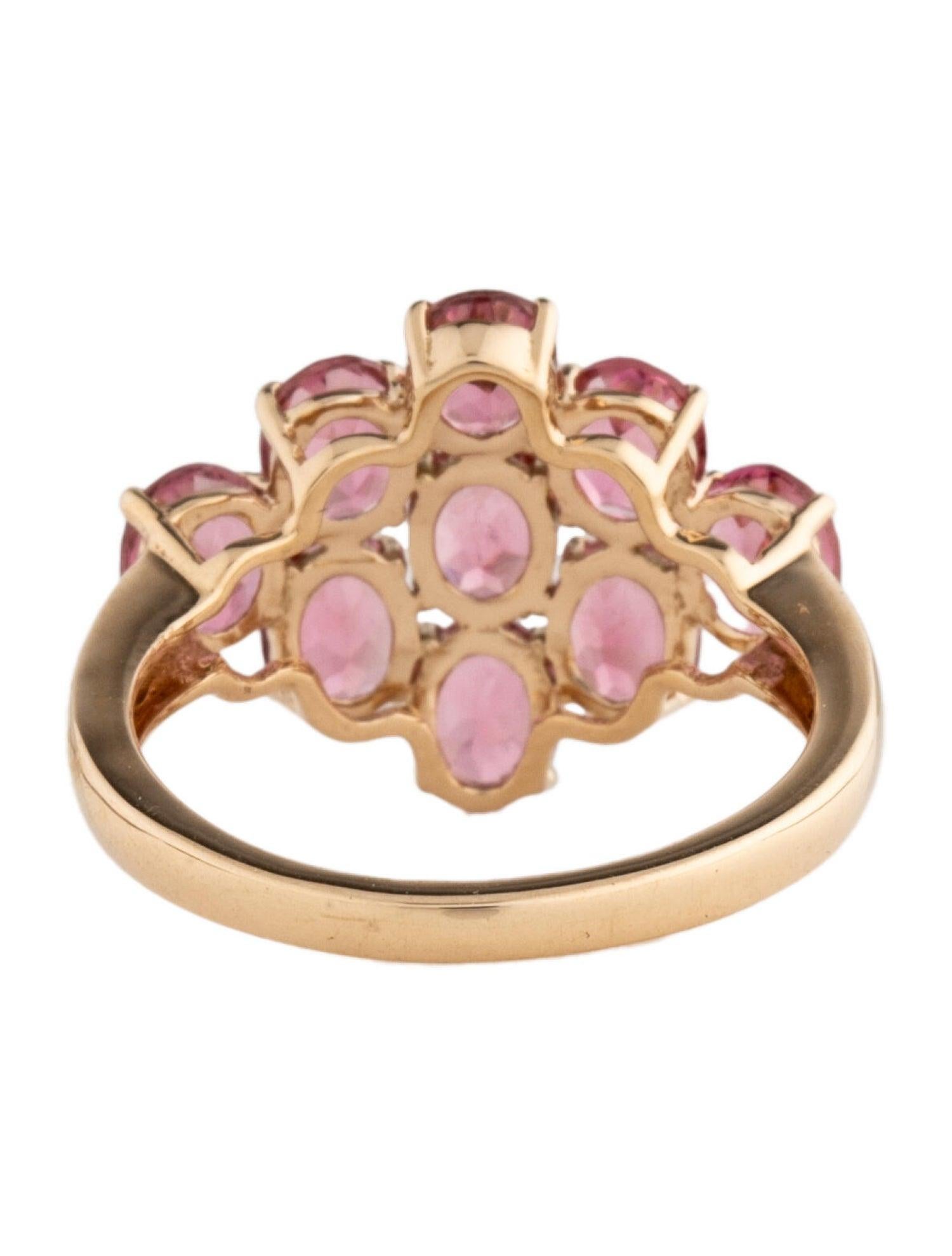 Brilliant Cut Exquisite 14K Tourmaline Cocktail Ring 3.04ctw - Size 6.75 - Timeless Luxury For Sale