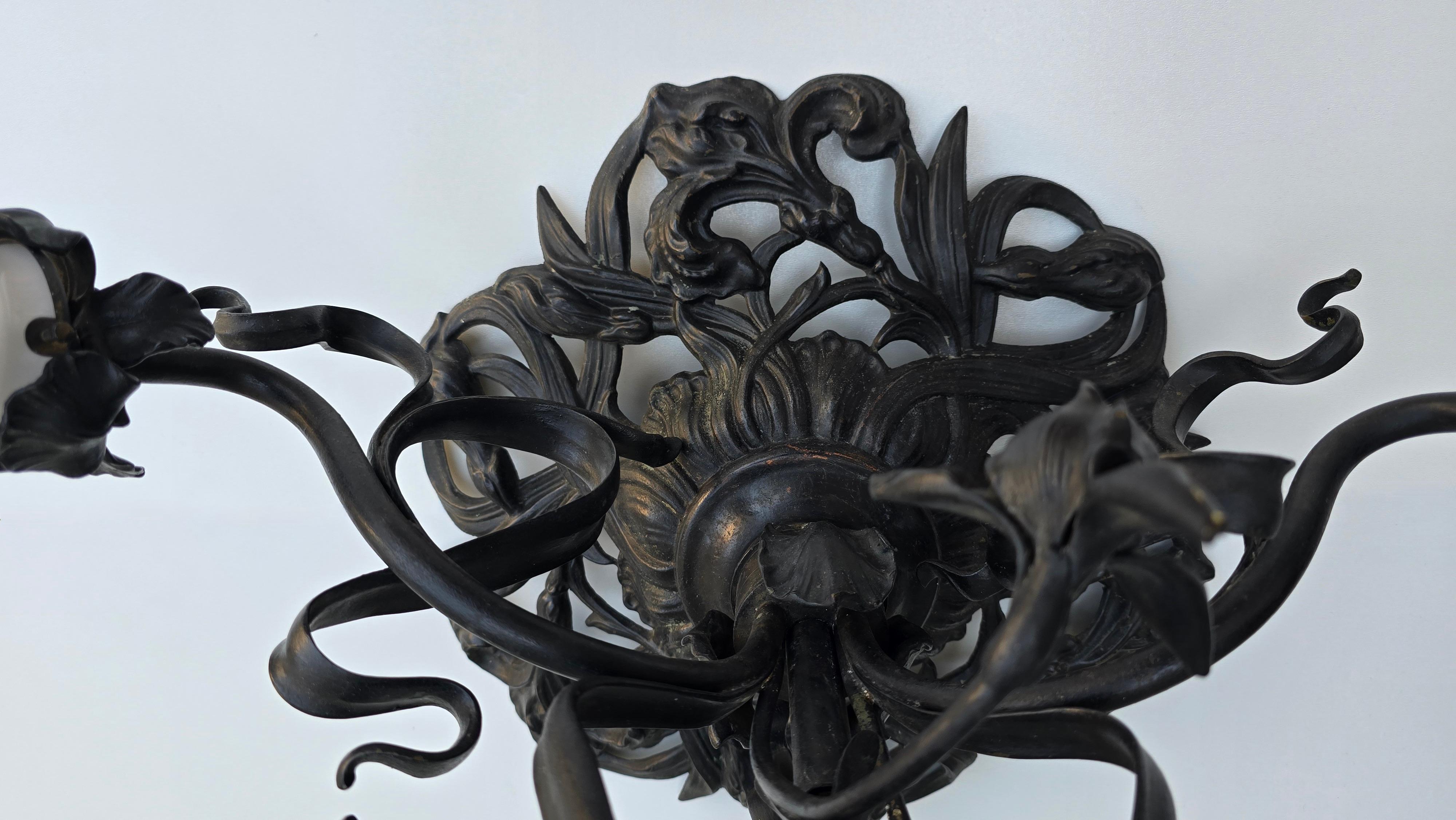 Lustre encastré de style Art Nouveau français en vente 2