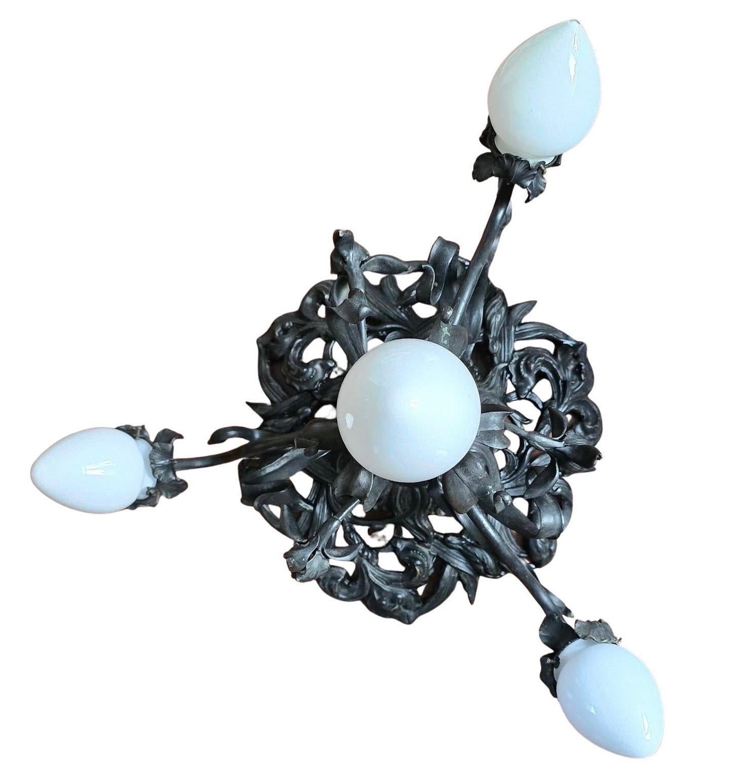 Lustre encastré de style Art Nouveau français en vente 1