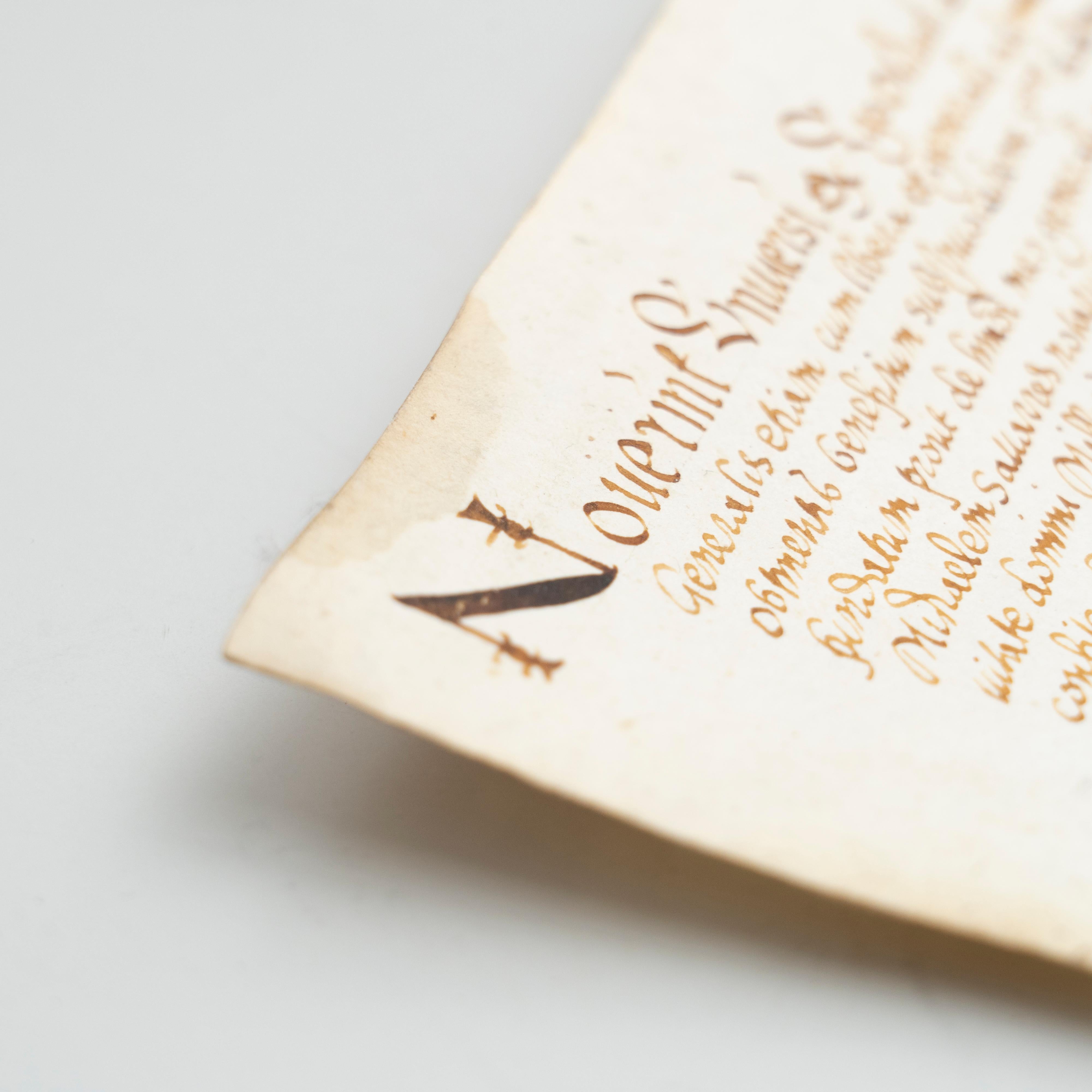 Enchanting Handwritten Antique Parchment: A Timeless Spanish Treasure For Sale 4