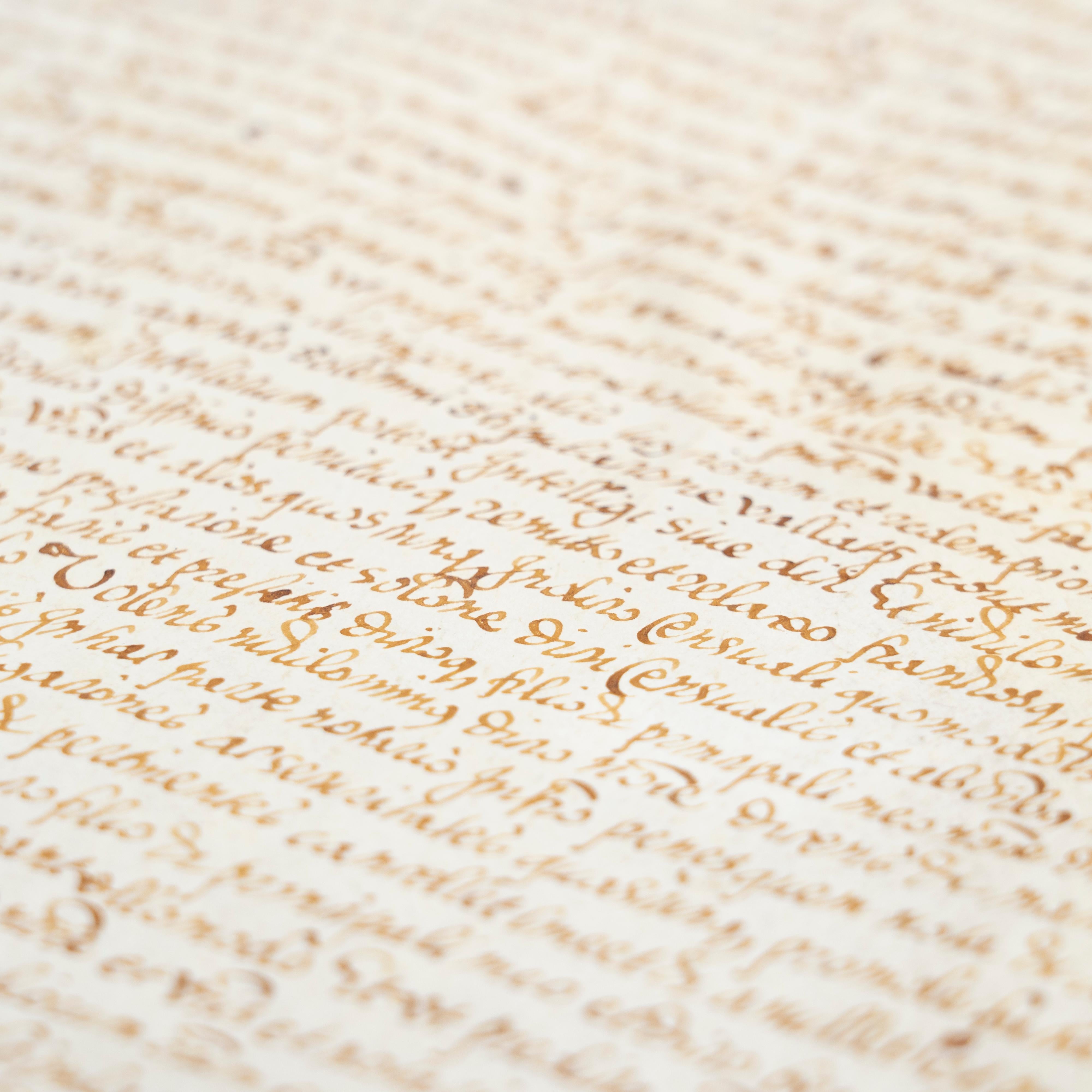 Enchanting Handwritten Antique Parchment: A Timeless Spanish Treasure For Sale 1