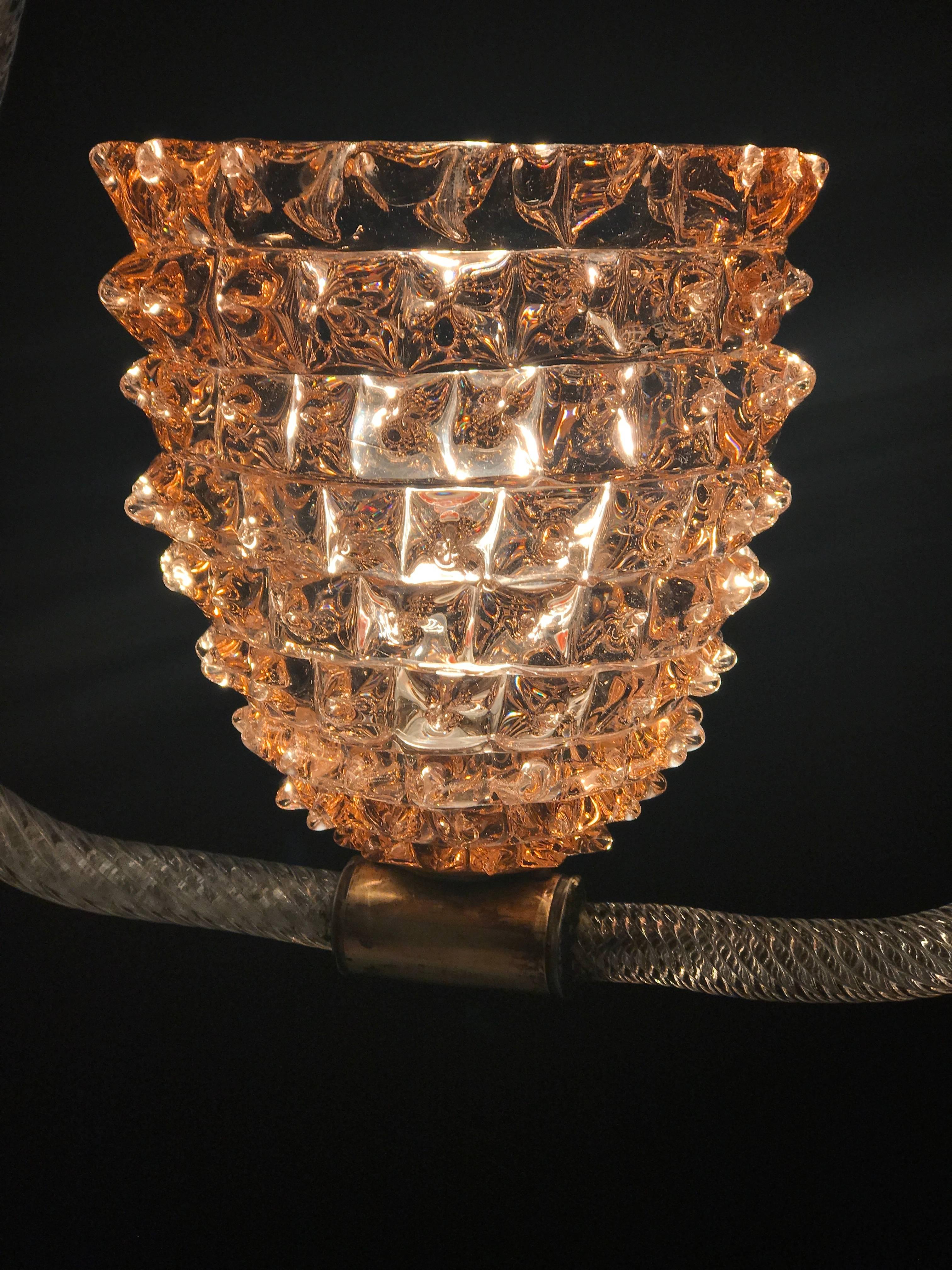 Enchanting Midcentury Italian Barovier e Toso Chandelier 1940s In Good Condition In Rome, IT