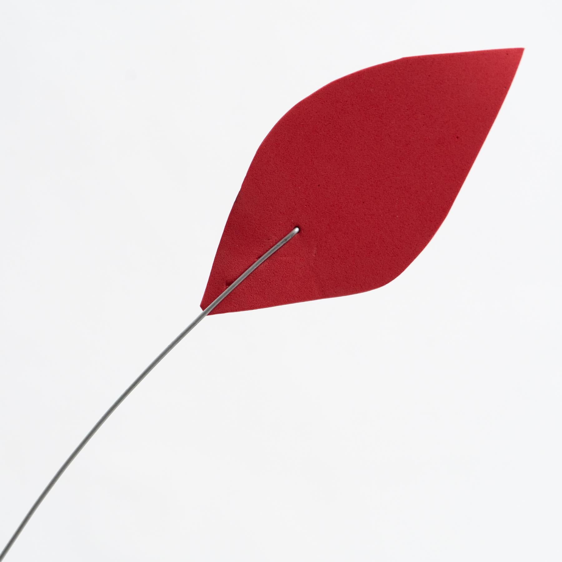 Enchanting Motion: Iron and Foam Kinetic Sculpture - Vibrant Red For Sale 5