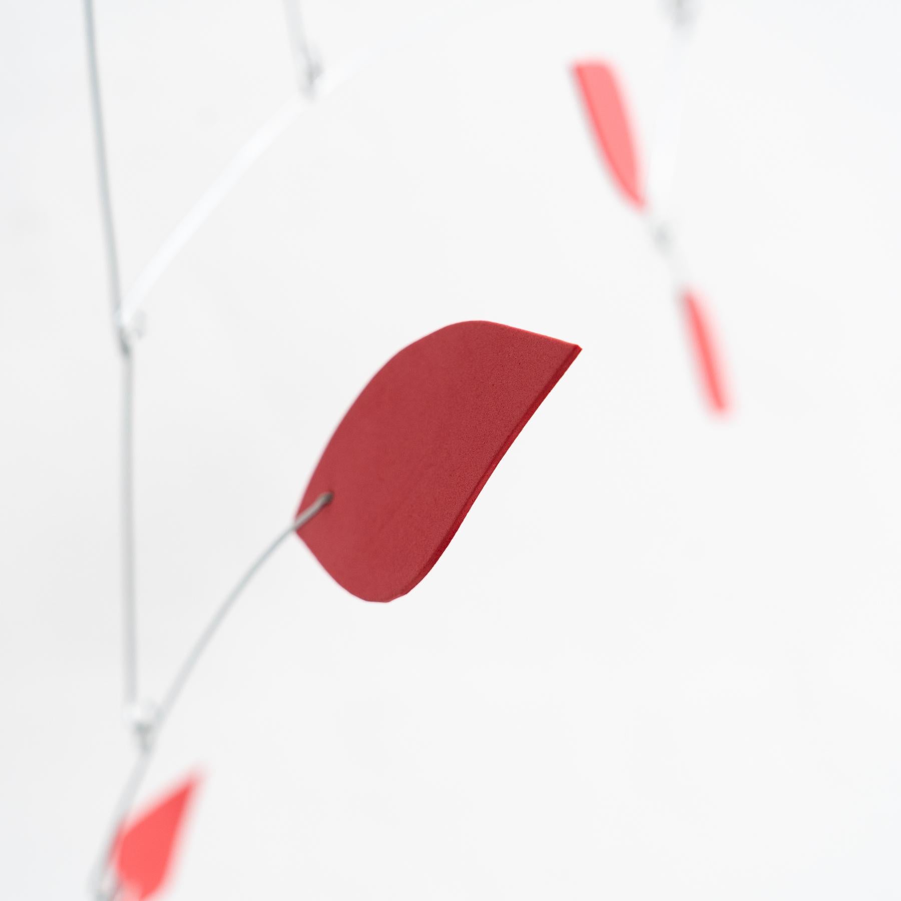 Enchanting Motion: Iron and Foam Kinetic Sculpture - Vibrant Red For Sale 7
