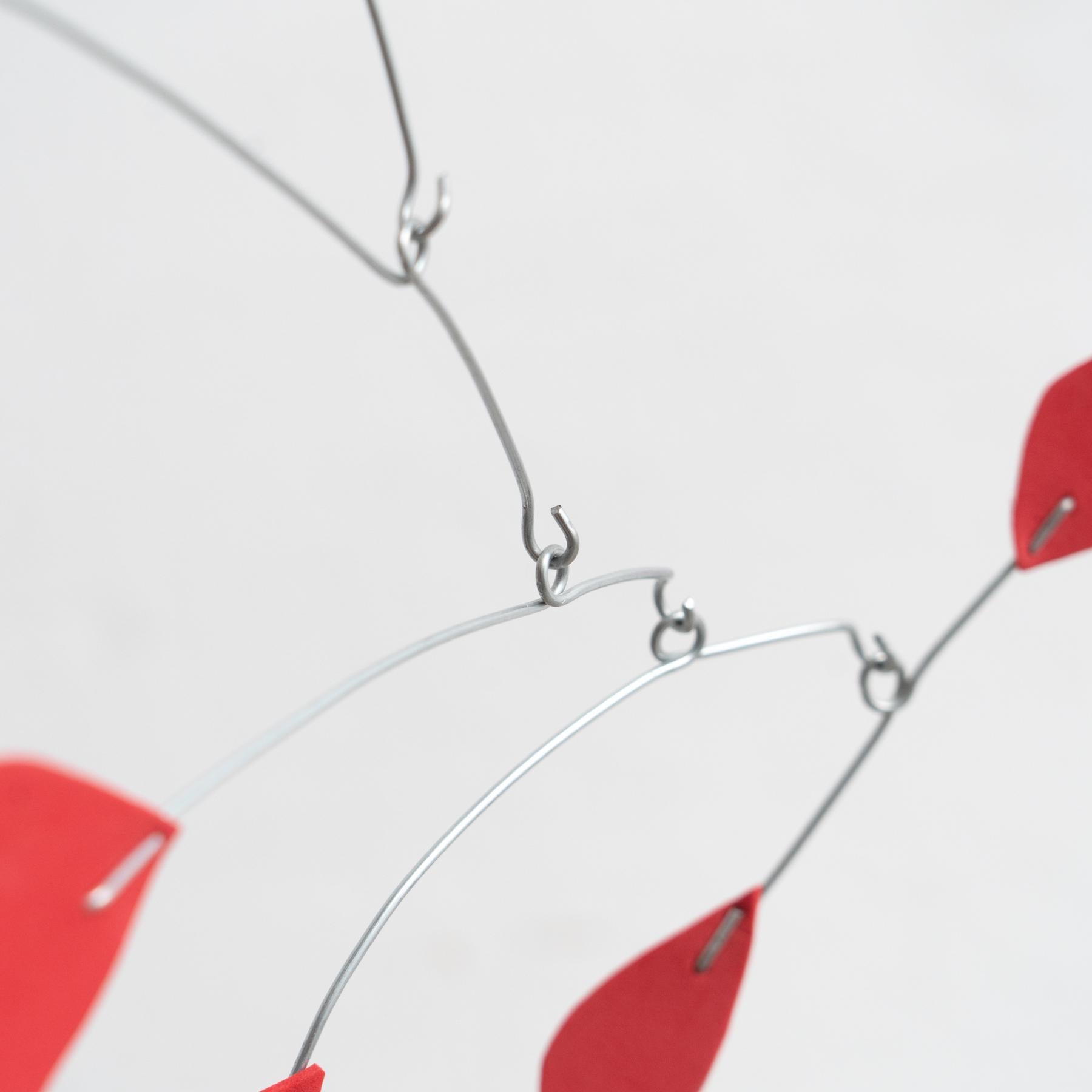 Enchanting Motion: Iron and Foam Kinetic Sculpture - Vibrant Red For Sale 9