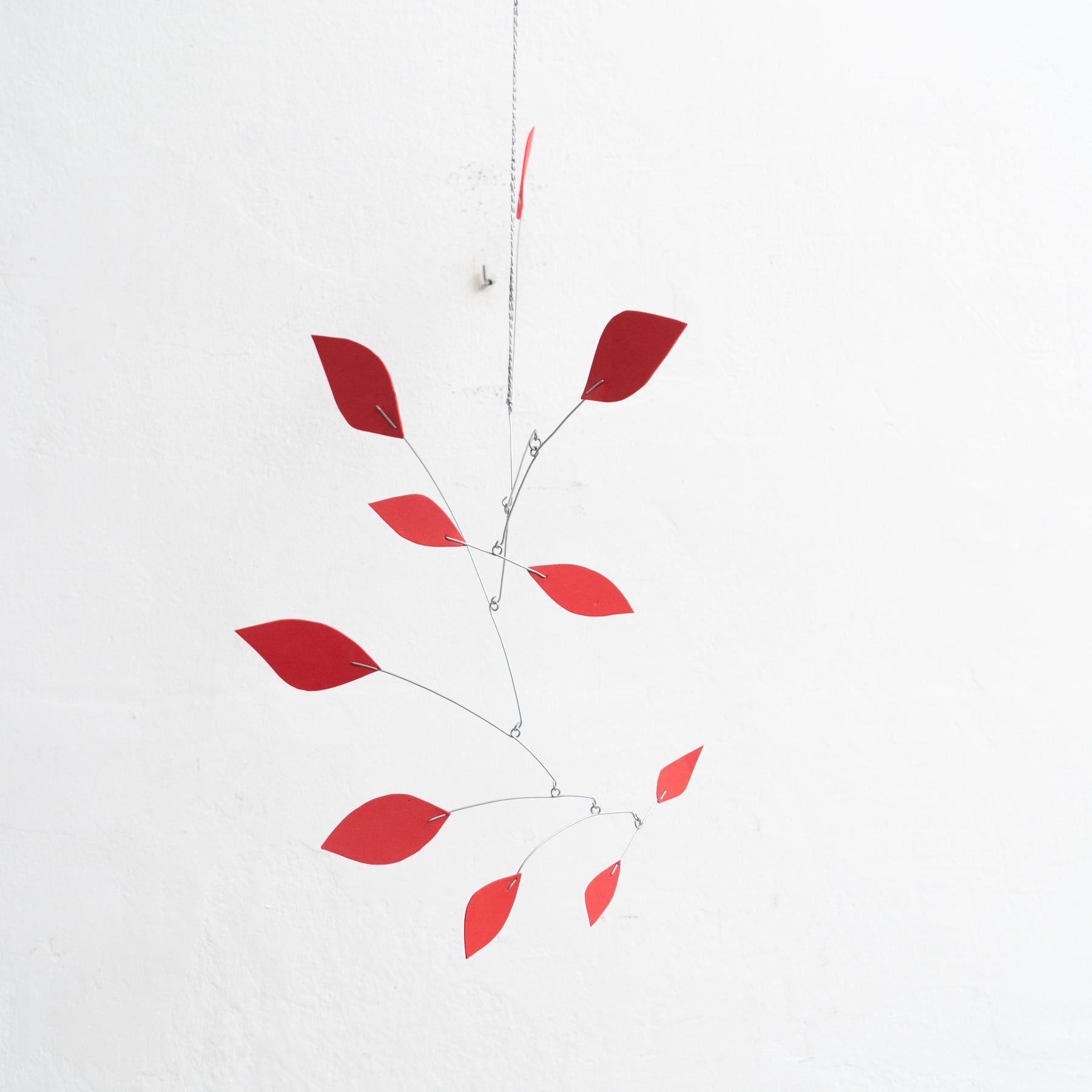 Late 20th Century Enchanting Motion: Iron and Foam Kinetic Sculpture - Vibrant Red For Sale