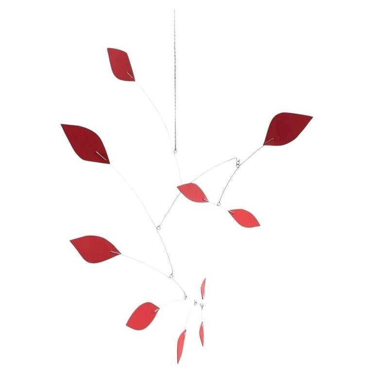 Enchanting Motion: Iron and Foam Kinetic Sculpture - Vibrant Red For Sale