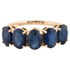 Exquisite 14K Sapphire Cocktail Ring 4.54ctw - Size 6.75 - Elegant & Timeless