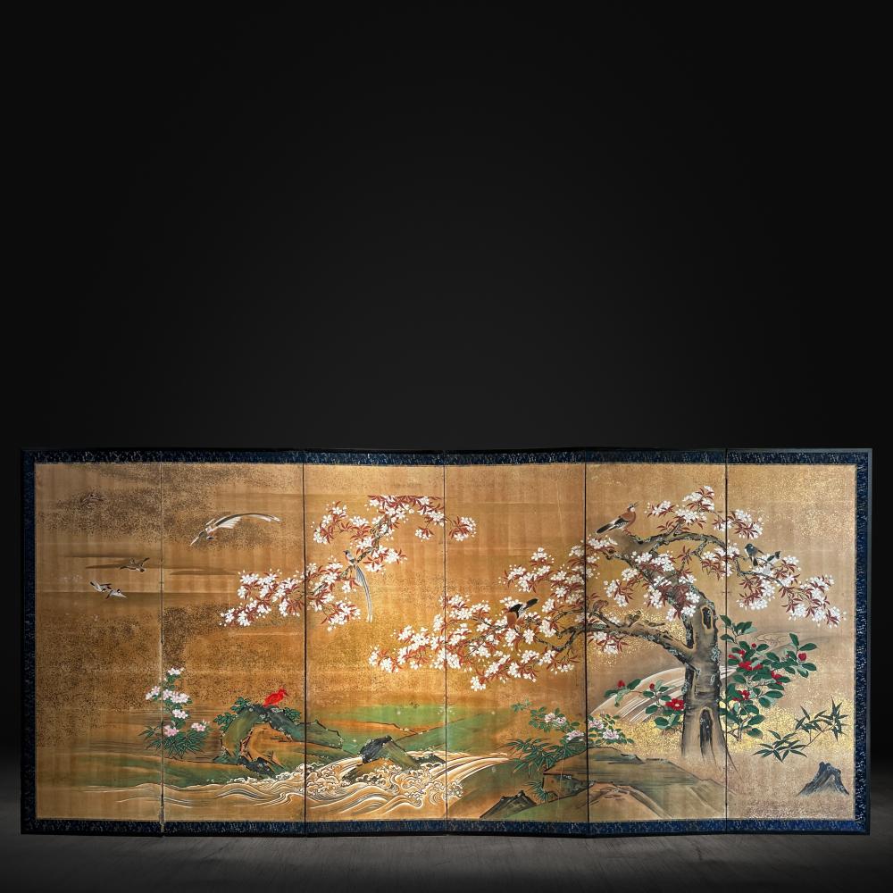 Enchanting 'Seasons' Edo Screen For Sale 4