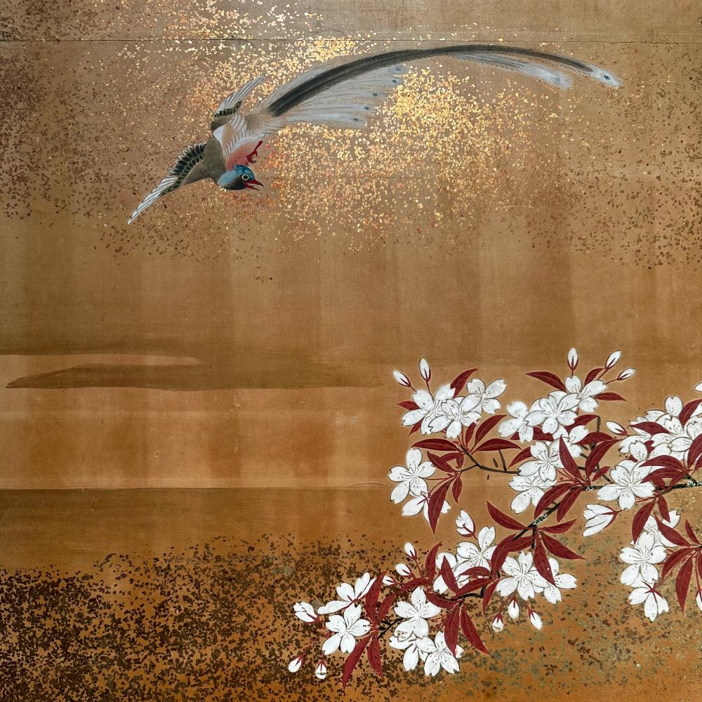Wood Enchanting 'Seasons' Edo Screen For Sale