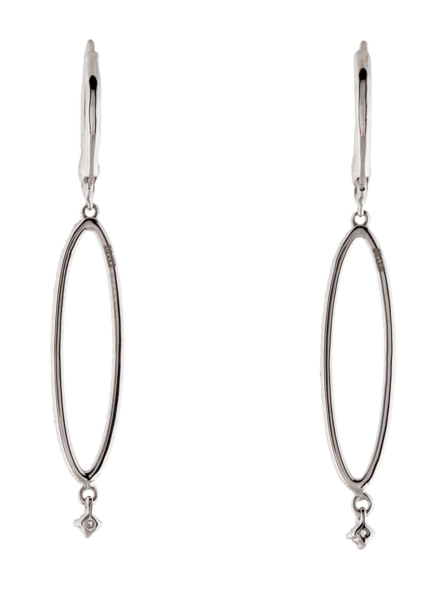 Boucles d'oreilles pendantes en diamant 14K - Scintillement exquis, Glamour Timeless, Design Elegance Pour femmes en vente