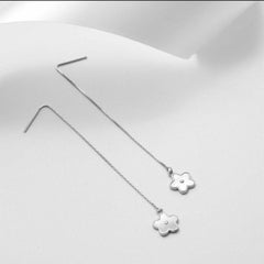 Enchanting Threader Flower Earring 925 Sterling Silver Elegant Chain Earring.