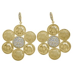 Boucles d'oreilles fantaisie en grappe de cercles en forme de cercles