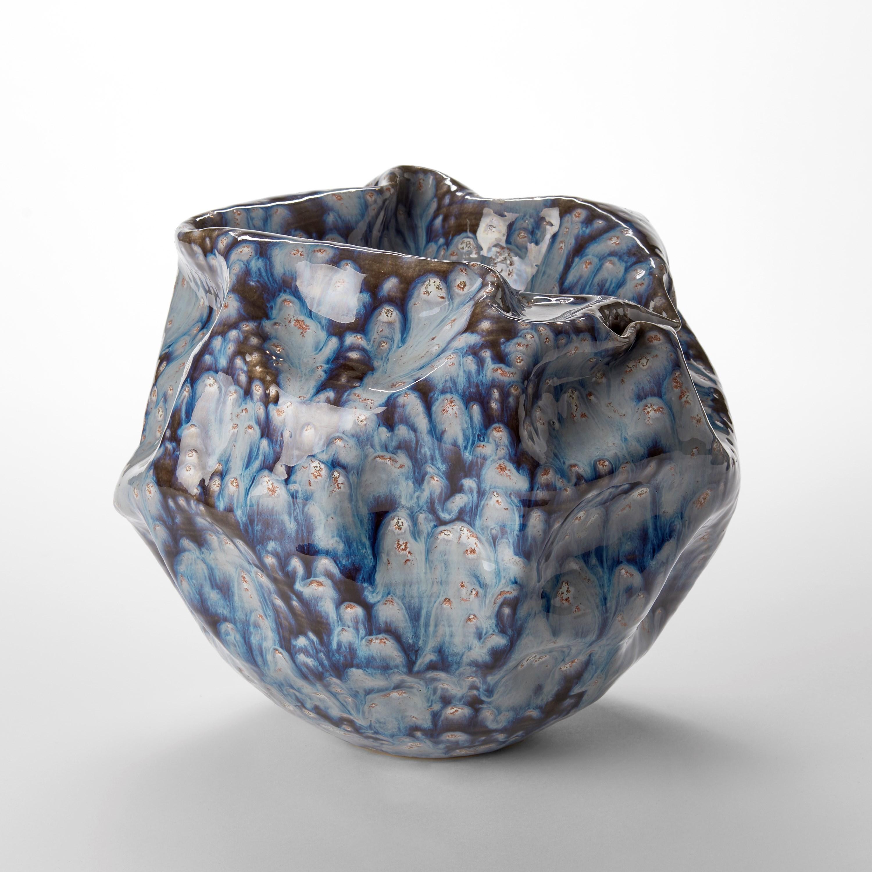 Organic Modern Enclosed Form in Galactic Blue No 111, sculpture by Nicholas Arroyave-Portela For Sale