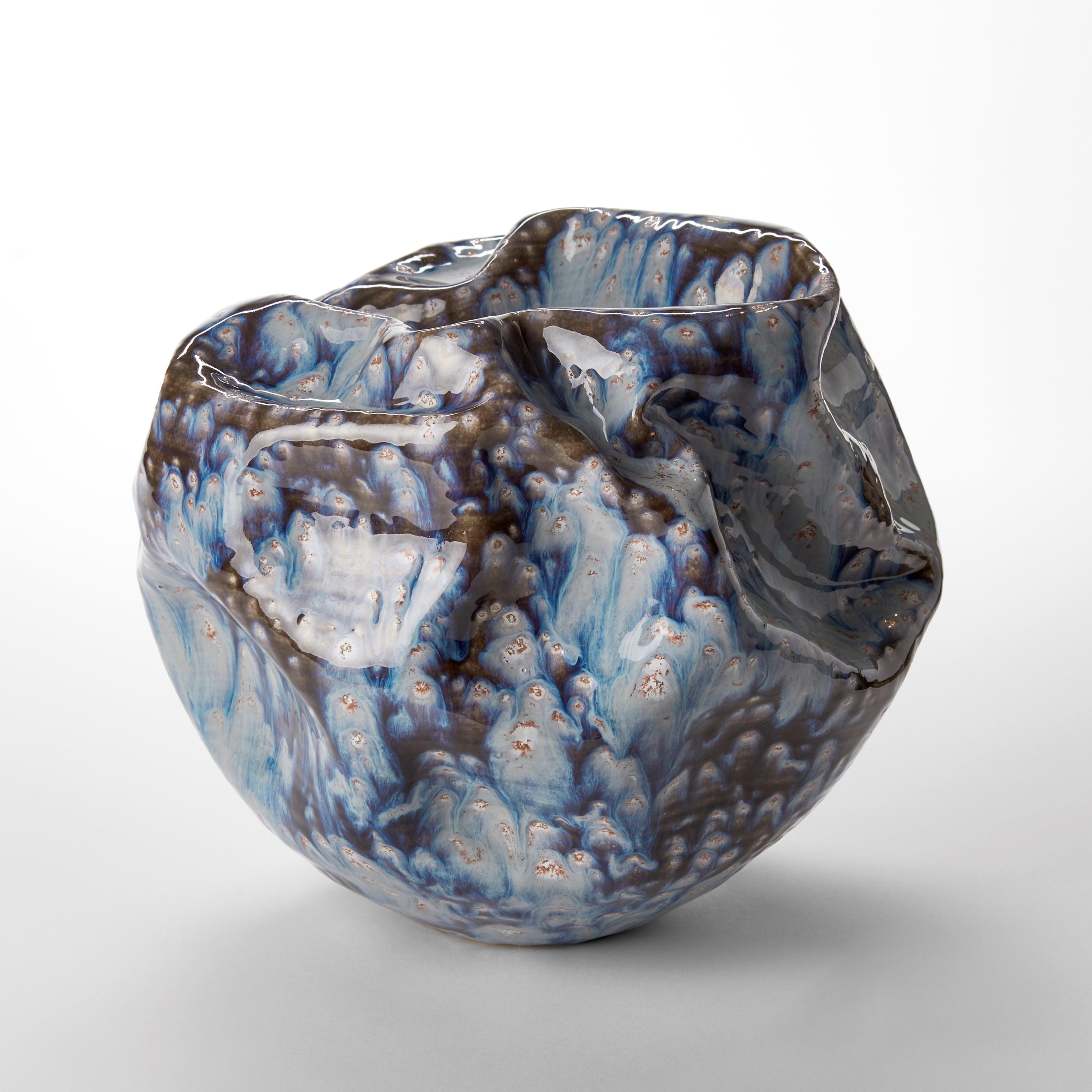 Hand-Crafted Enclosed Form in Galactic Blue No 111, sculpture by Nicholas Arroyave-Portela For Sale
