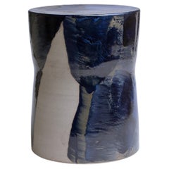 Encre 01 Glazed Stoneware Stool by Pascale Girardin