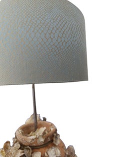 Encrusted Terracota Octopus pot lamp