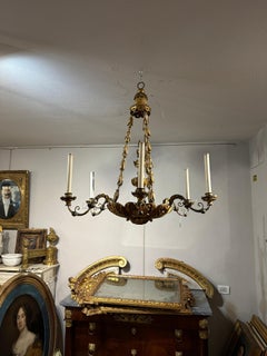 END 18th CENTURY WOODEN UMBRELLA CHANDELIER
