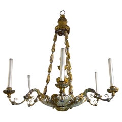 END 18th CENTURY WOODEN UMBRELLA CHANDELIER