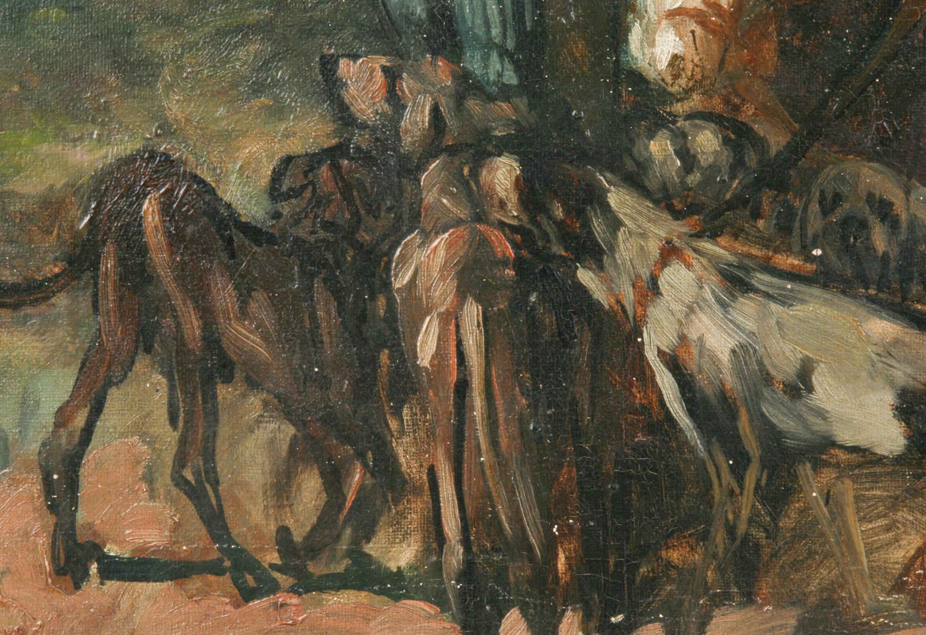 Fin du 19ème siècle Peinture à l'huile Scène de chasse Herman Emil Pohle en vente 3