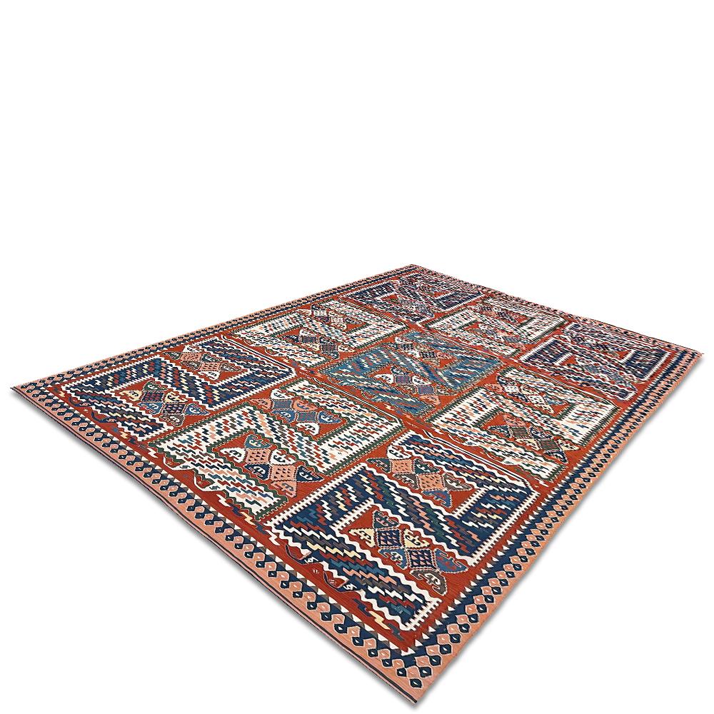 Hand-Woven End-20th Century Sileh Style Kilim, Handwoven, Anatolian, Vintage For Sale