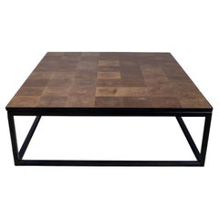 End Cut Oak Coffee Table with Banded Plank Top