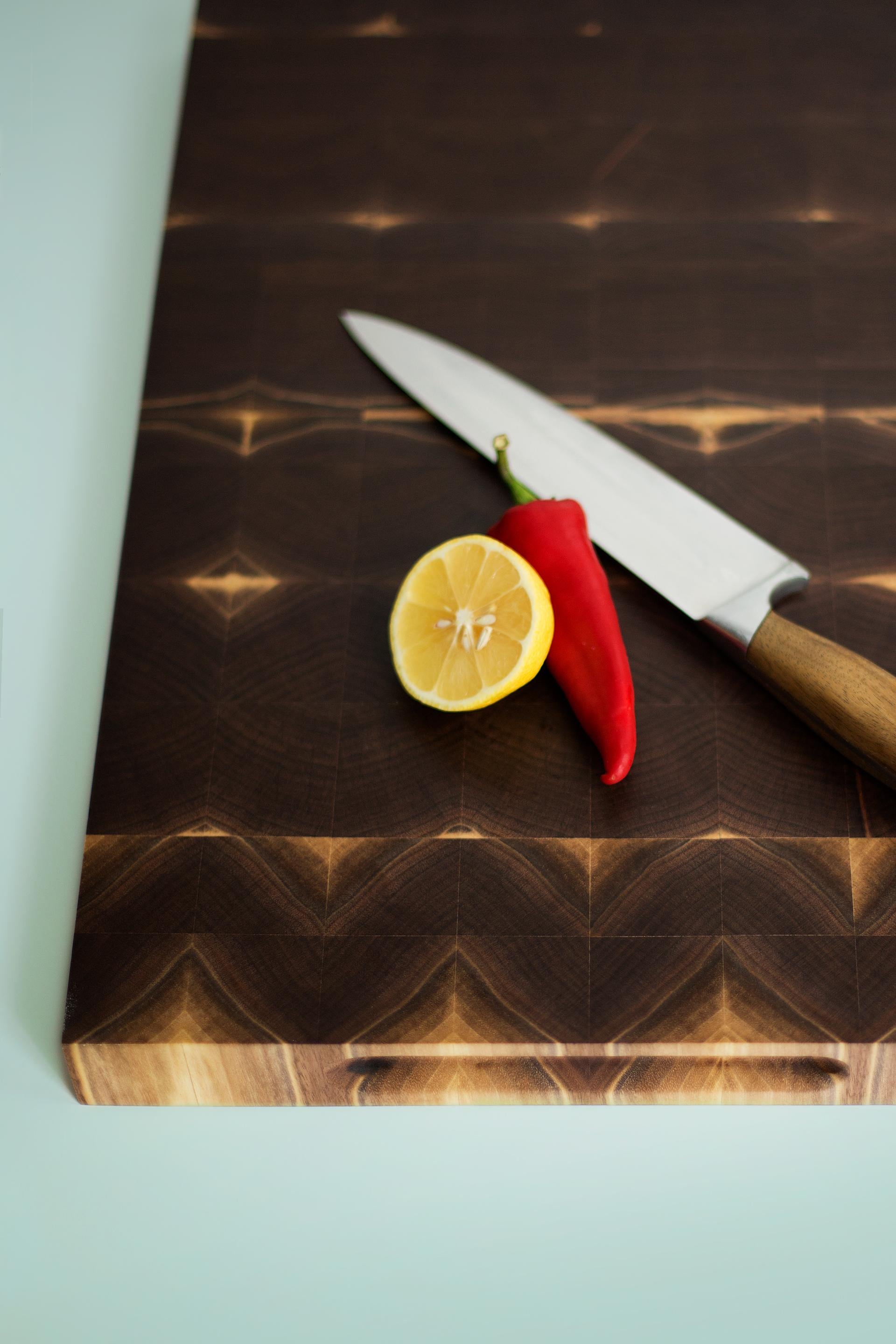 American End Grain Butcher Block in Walnut - Small For Sale