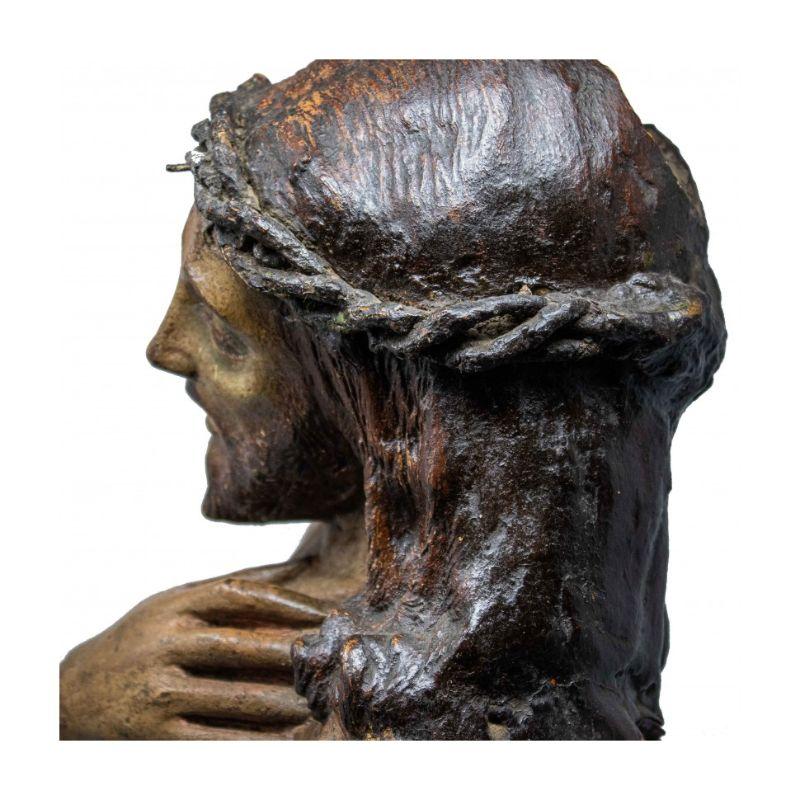 End of 16th Century Ecce Homo Sculpture Papier-mâché and Terracotta For Sale 5