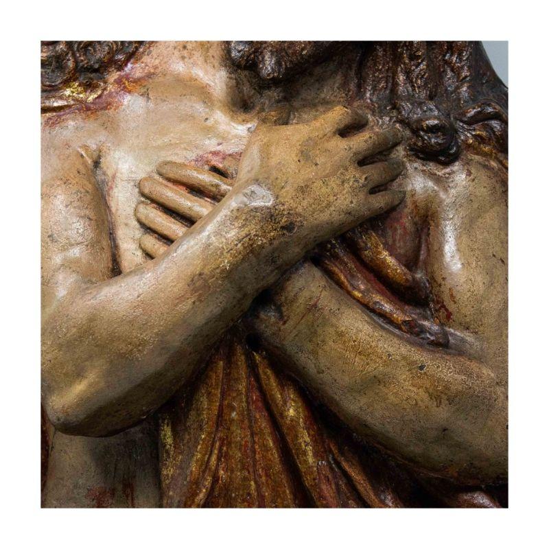 End of 16th Century Ecce Homo Sculpture Papier-mâché and Terracotta For Sale 2