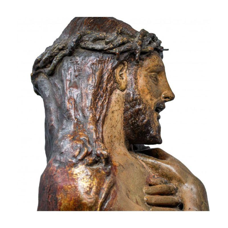 End of 16th Century Ecce Homo Sculpture Papier-mâché and Terracotta For Sale 4
