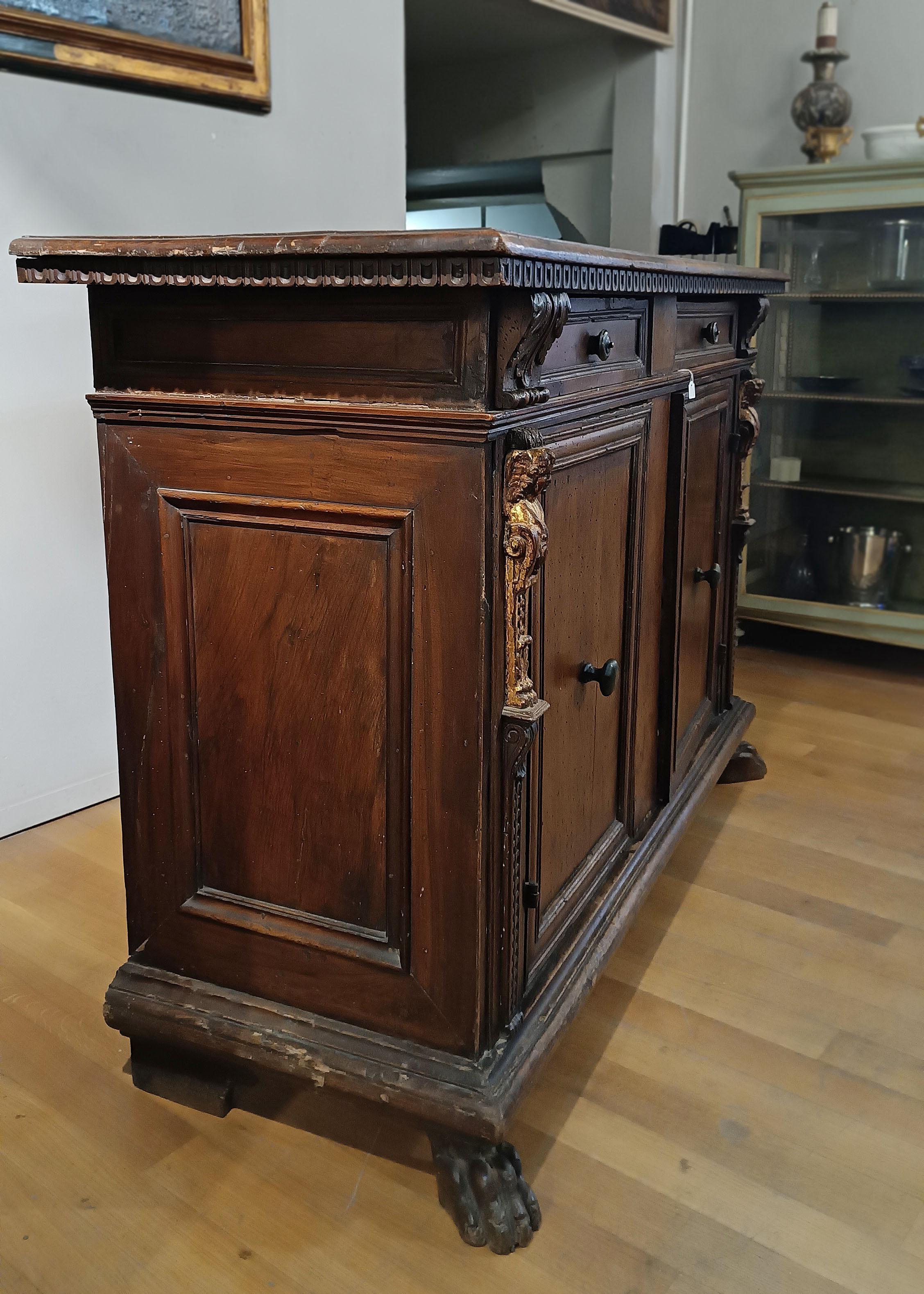 Renaissance END OF 16th-EARLY 17th CENTURY SIDEBOARD WITH CARYATIDS  For Sale