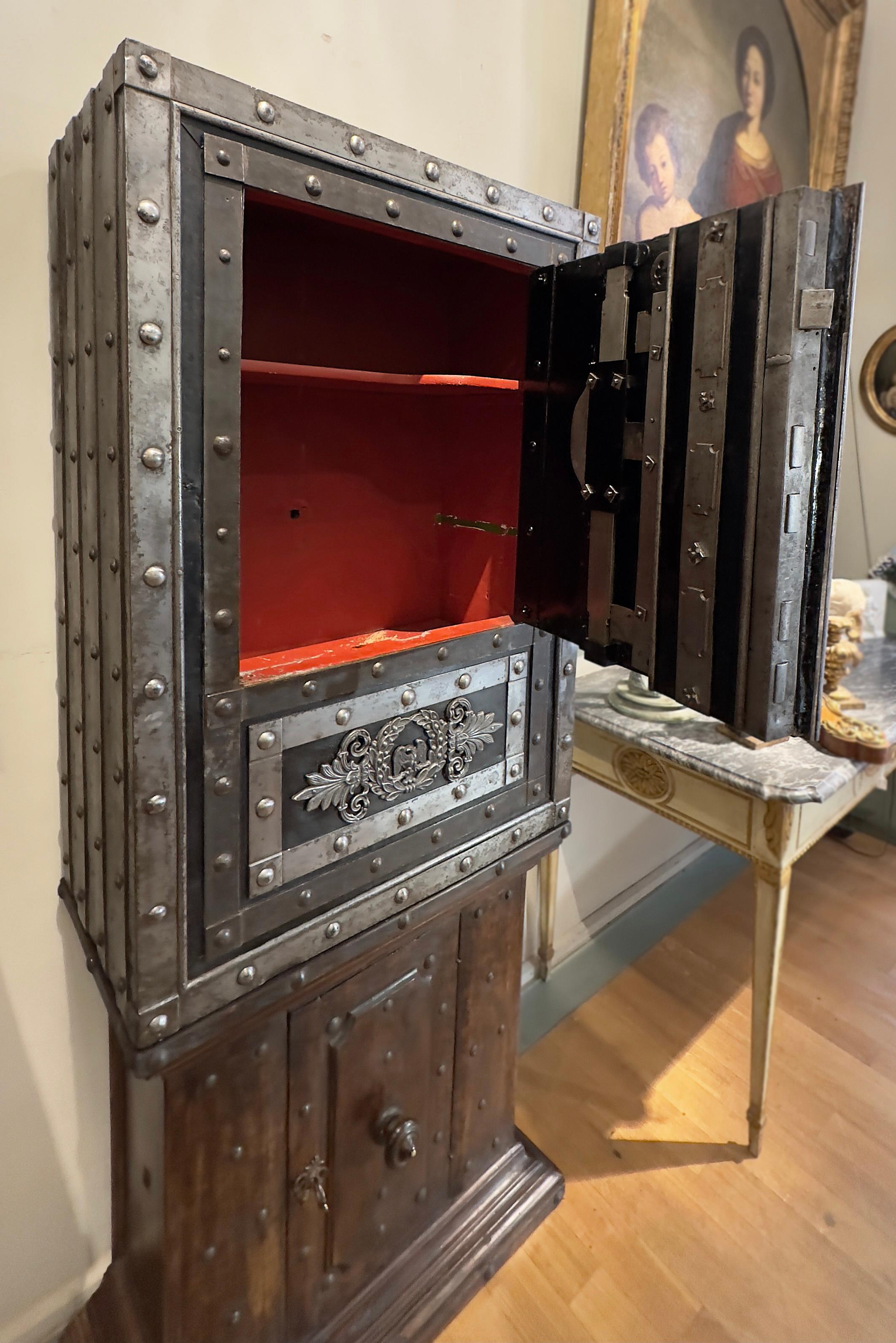 Hand-Carved END OF 18th - EARLY 19th CENTURY IRON SAFE  For Sale