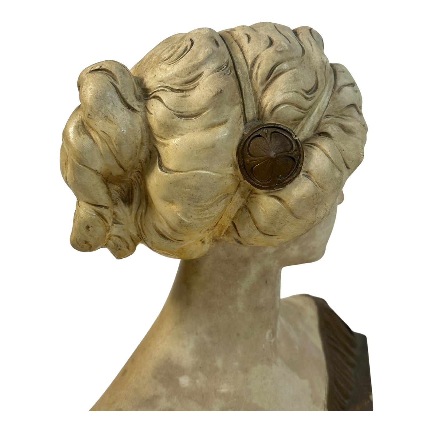 End of 19th Century Art Nouveau Lady or Girl Bust, 1890s, Germany 4
