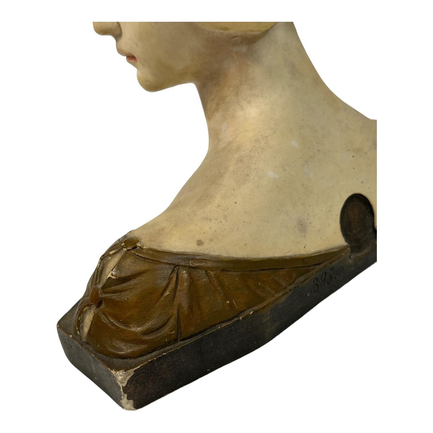 End of 19th Century Art Nouveau Lady or Girl Bust, 1890s, Germany 8