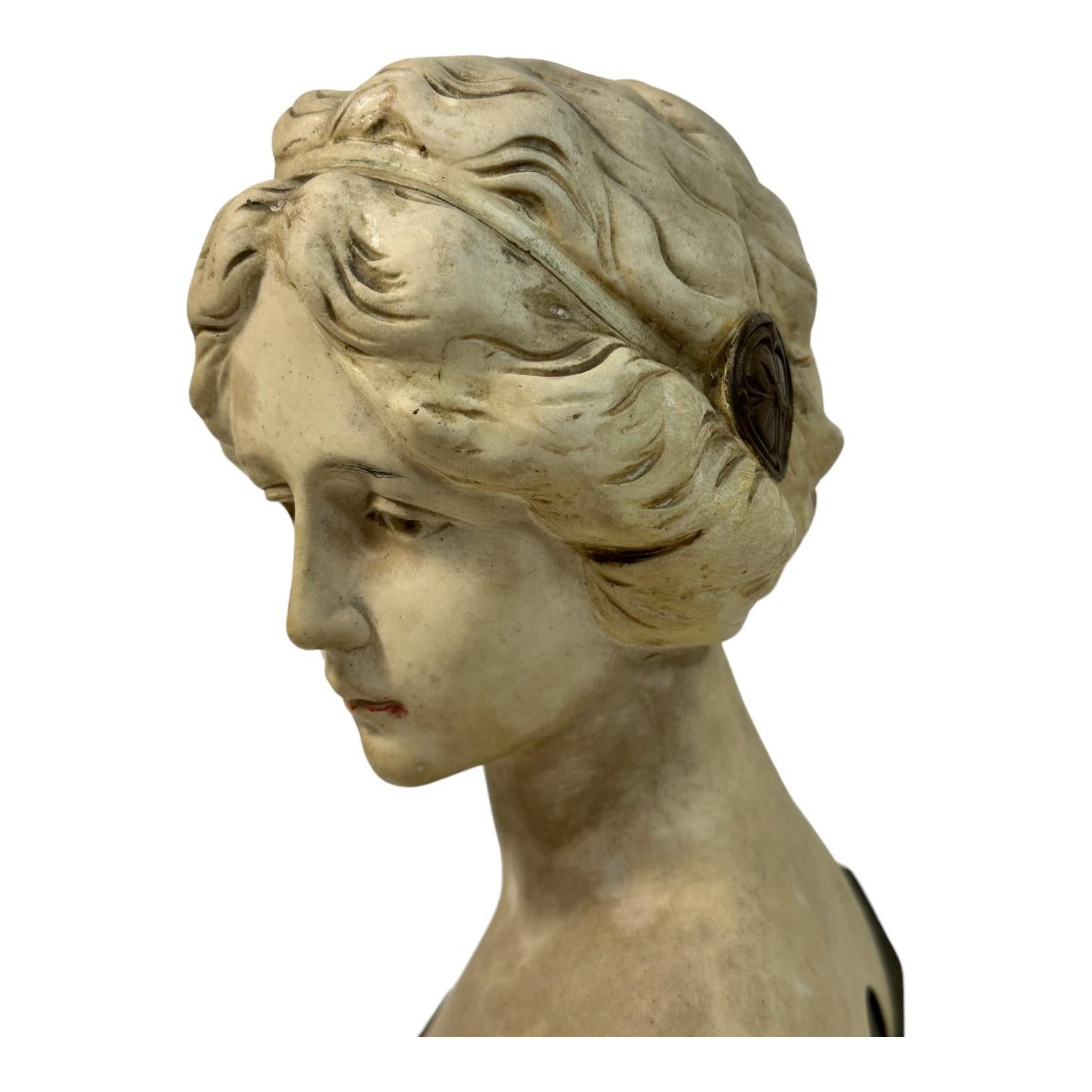 End of 19th Century Art Nouveau Lady or Girl Bust, 1890s, Germany 1