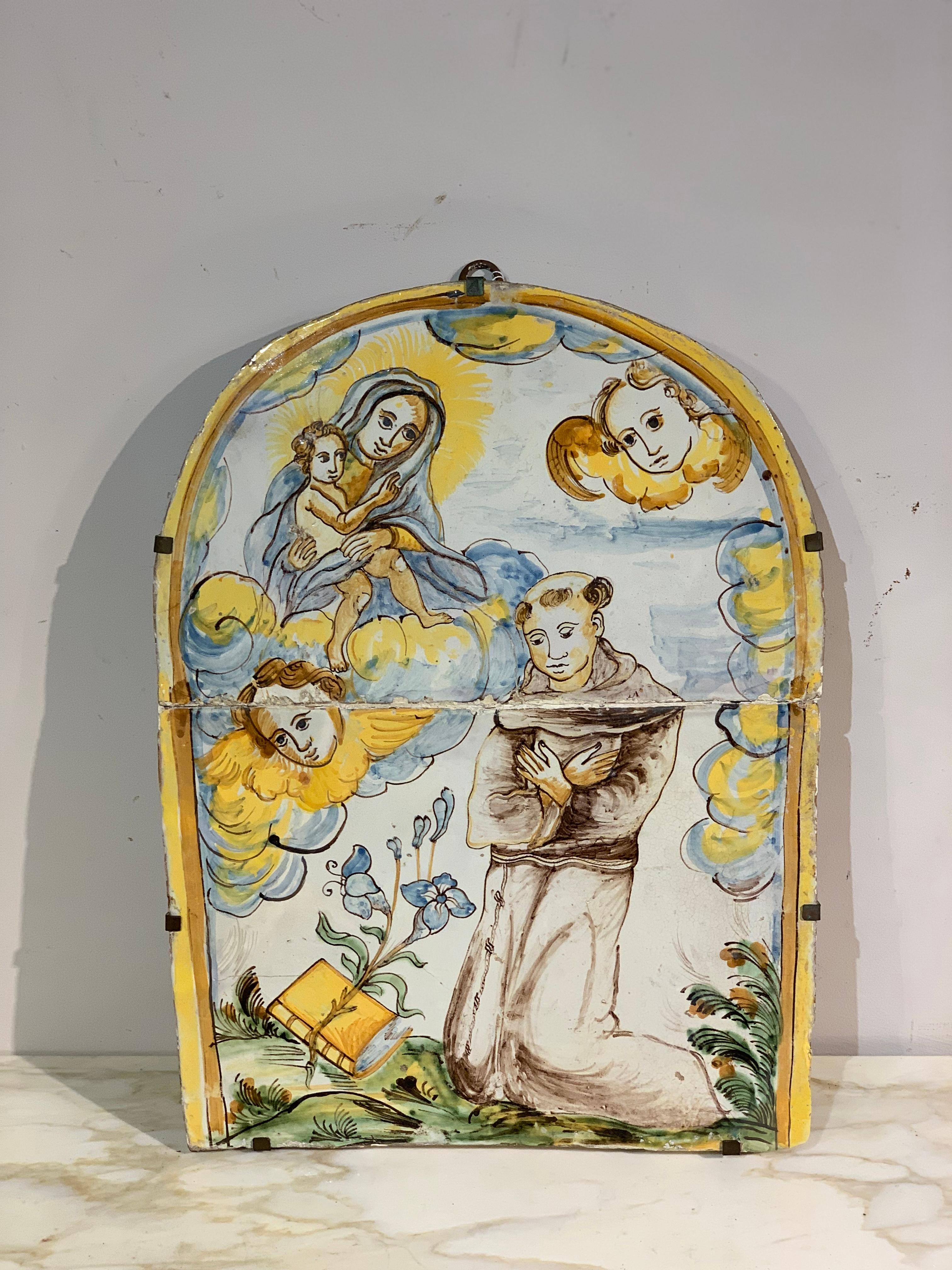 Italian END OF THE 17th CENTURY MONTELUPO MAJOLICA PLAQUE  For Sale